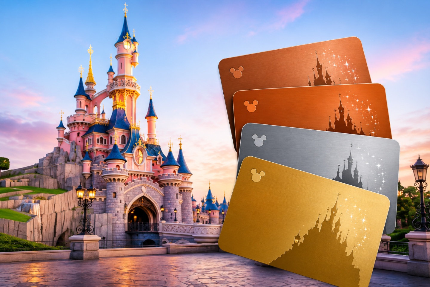 Disneyland Pass 2026 de Disneyland París: comparación entre Bronze One, Bronze Max, Silver y Gold.